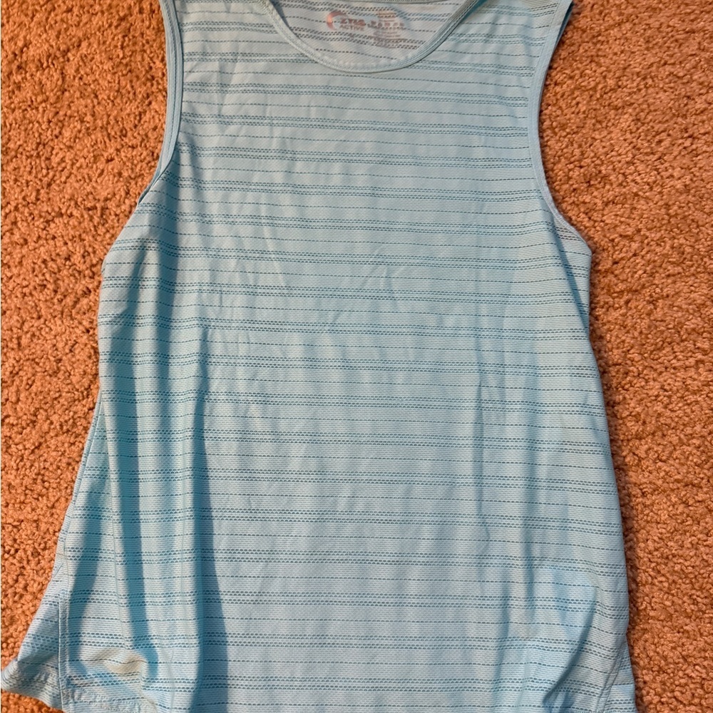 Zyia Blue Striped Active Tank Top